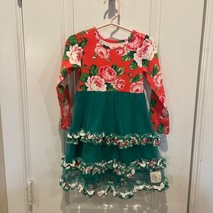 Olive Mae red and green floral dress NWT size 2T